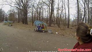 Pulled euro babe meets stranger in pov