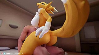 Digimon-themed POV hentai with Renamon