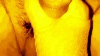 A handjob makes husband's dick move alone