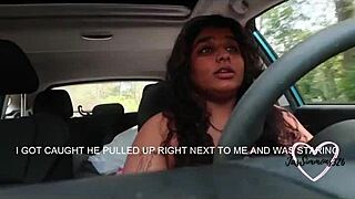 I got caugh fingering myself outside in public with big tits flashing