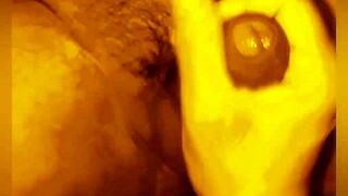 A handjob makes husband's dick move alone