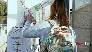 When a bus ride turns into a wild free-use 3some with a milf! 😜