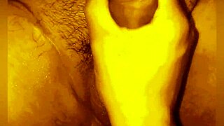 A handjob makes husband's dick move alone