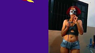 Senhora Pimenta starts smoking a cigar, undresses seductively, and ends with two cocks in her mouth for a wild blowjob session.