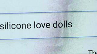 Brunette in wild threesome with guy and Aura doll action.