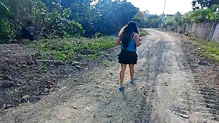 Found a slut in the countryside, led to river sex in cabin?