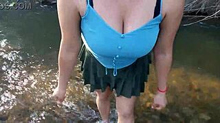 Found a slut in the countryside, led to river sex in cabin?