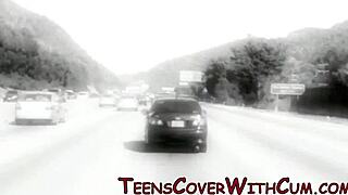 BLONDE BEAUTY GIVES ROAD HEAD WHILE DRIVING