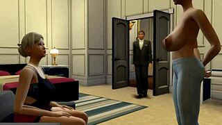 Sims 4 mod adds new tits to Tammy in 3D hospital setting with interracial patient and doctor roles