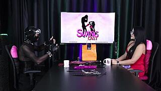 Ramona 69 teases in sheer red lingerie with flair.