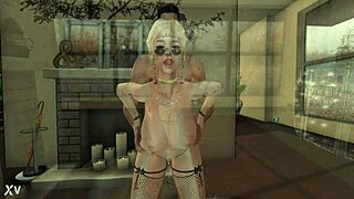 M22 Cute 3D Girl Plays Game At Desk With Big Tits