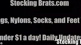 Fourway Lesbian Toe Sucking Orgy In Stockings