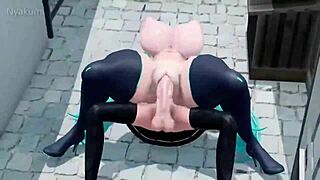 Remixed shemale action with Hatsune Miku in 3D