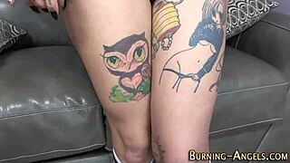 Tattooed slut sucks in POV!