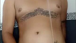 Crossdressing Ts Angelique's pee play compilation with tattoos and sexy crossdressing
