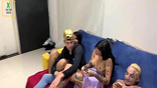 Tattooed teens have hardcore sex at the farm during dawn