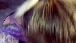 Blonde girlfriend swallows cum after deepthroat