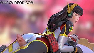 DVA from Overwatch Takes Intense Fat Cock Pounding Hard