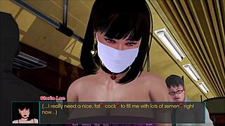 Bound anime girl masturbates with toys in bdsm humiliation game