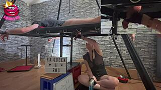 Unlocking chastity on the milking table for multiple ruined orgasms