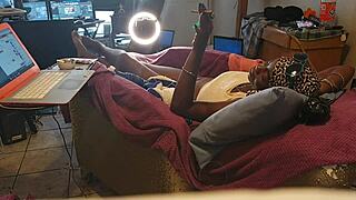 Sweet Ebony Amateur Sex Compilation With Bouncing Boobs In Red Preview.