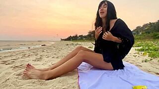 Sexy Beauty Girl Enjoys Beach Vibes and Pure Joy