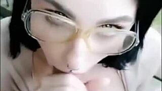 young teen gives pov blowjob in oakland, ends with facial cumshot