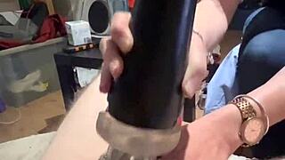 my caged cock gets teased and denied in fleshlight sleeve