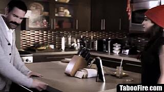 stepfather bangs stepdaughter and milf psychologist in threesome