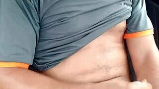 Soloboy masturbates outdoors, feeling every stroke under the sun.