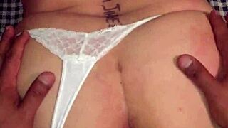 opening my wife's big ass in lingerie