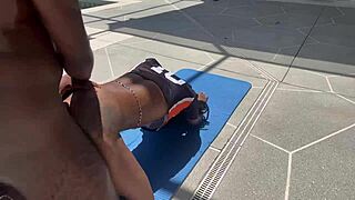 Ebony teen bent over in doggystyle webcam fuck