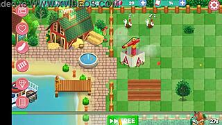 In This Booty Farm Hentai Game, The Sexy Brunette And Redhead Get Blowjobs On The Ranch