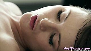 Buttfucking euro beauty gets jizzed on ass, small tits and missionary.