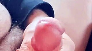 I show off my cum as a chubby gay man