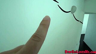 Amateur stepsis swallows hot cum!