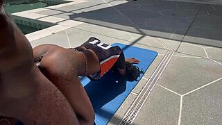 Ebony teen bent over in doggystyle webcam fuck