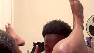 Sexy smoke session with ebony woman squirting