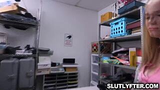 Athena Fleurs Plays Along With Officer Pulling Out His Cock