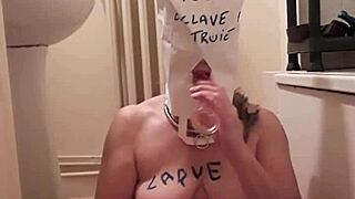 Slave Woman In Masked Self-Training Session