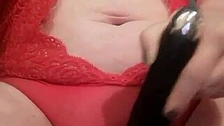 rubbing vibrator on pussy through lingerie so wet and teasing