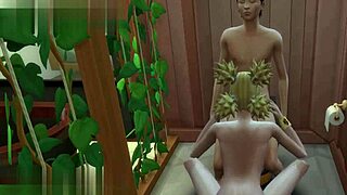 shikamaru and temari in a bath scene from naruto