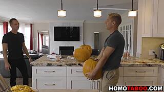 Oh, my stepbro is barebacking me behind his gf's back on Halloween with taboo fun 😉