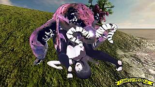 Demons engage in intense assfucking with big ass in group scene