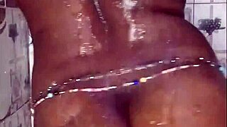 Black thick ebony fucking and dancing in the shower with bathing! 😘