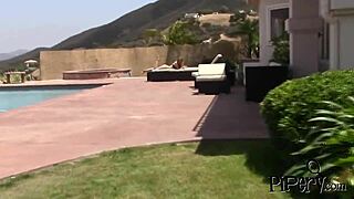 naughty blonde in bikini gets naked spanked on pussy