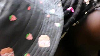 Amateur black whore gives sloppy blowjob to big cock