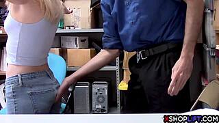 Blonde Petite Thief Banged In Back Office