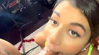 Roxie Sinner POV Delivers Sloppy Wet Blowjob on Big Black Cock