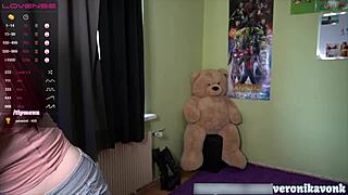 Sexy Redhead Nerd Youtuber Dances Live on Webcam with Big Assets